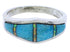 Turquoise Opal Inlay Southwest Silver Ring Size 7-3/4 EX51061
